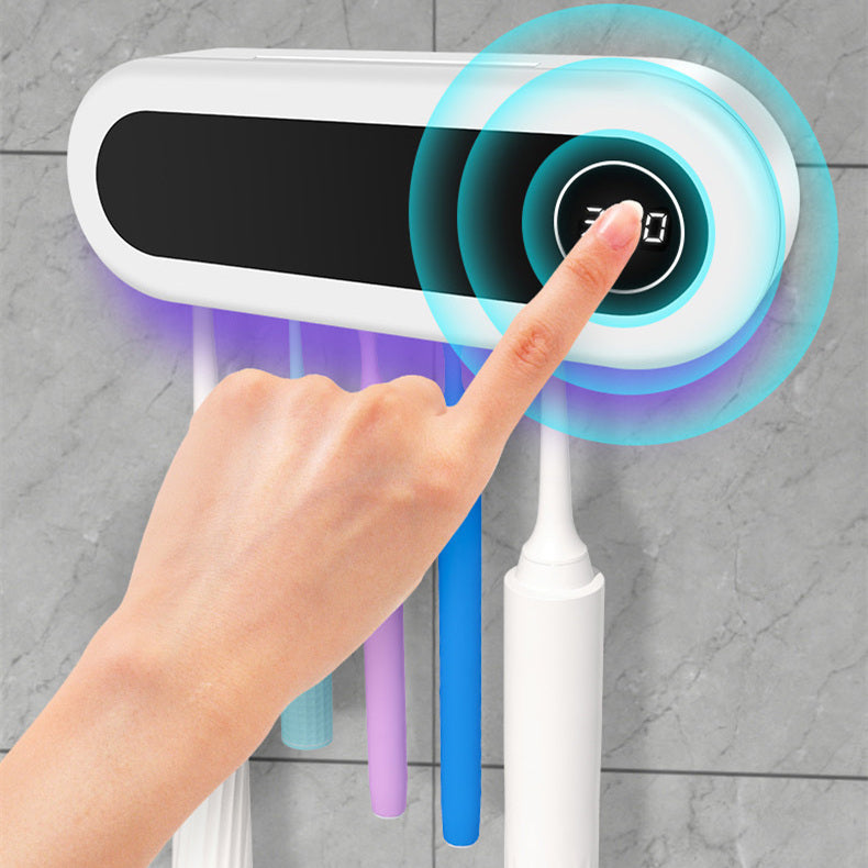 smart toothbrush holder with UV sterilizer