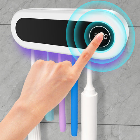 smart toothbrush holder with UV sterilizer