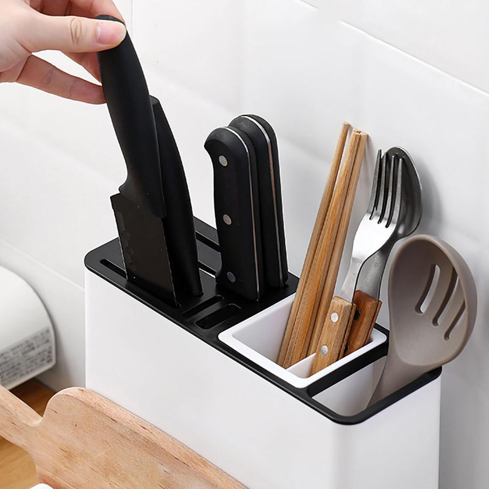 Kitchen Knife & Tableware Storage Rack – Plastic Utensil Holder Organizer for Cabinets