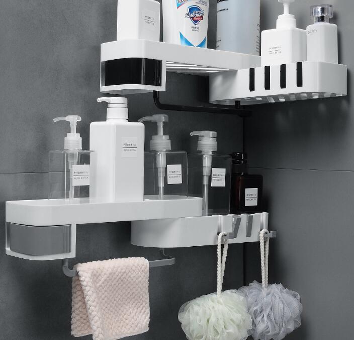 Bathroom Corner Shelf – Space Saving Wall Mounted Shower Storage Rack Organizer