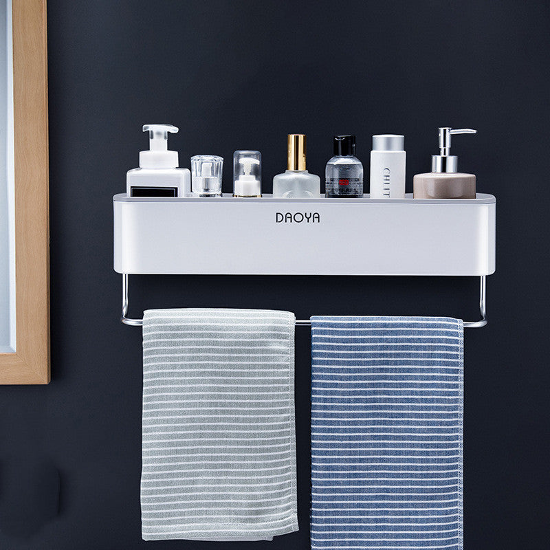 Wall Mounted Bathroom Shelf – Space Saving Storage Rack with Towel Holder & Organizer