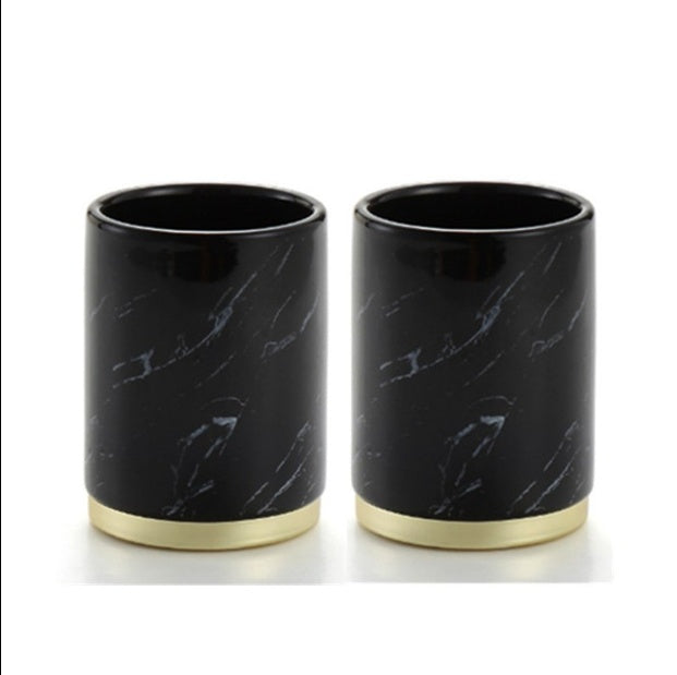 Luxury Ceramic Bathroom Accessories Set – High-End 5-Piece Countertop Organizer