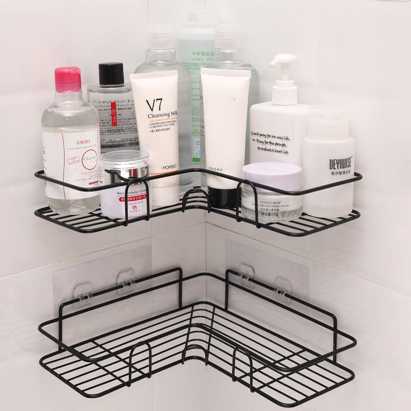 Corner Bathroom Shelf – Wrought Iron Shower Storage Rack & Kitchen Organizer