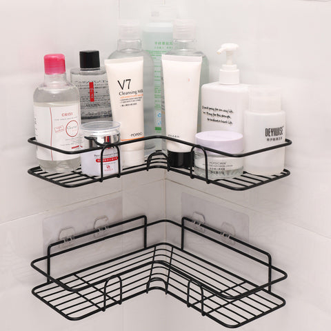 Corner Bathroom Shelf – Wrought Iron Shower Storage Rack & Kitchen Organizer