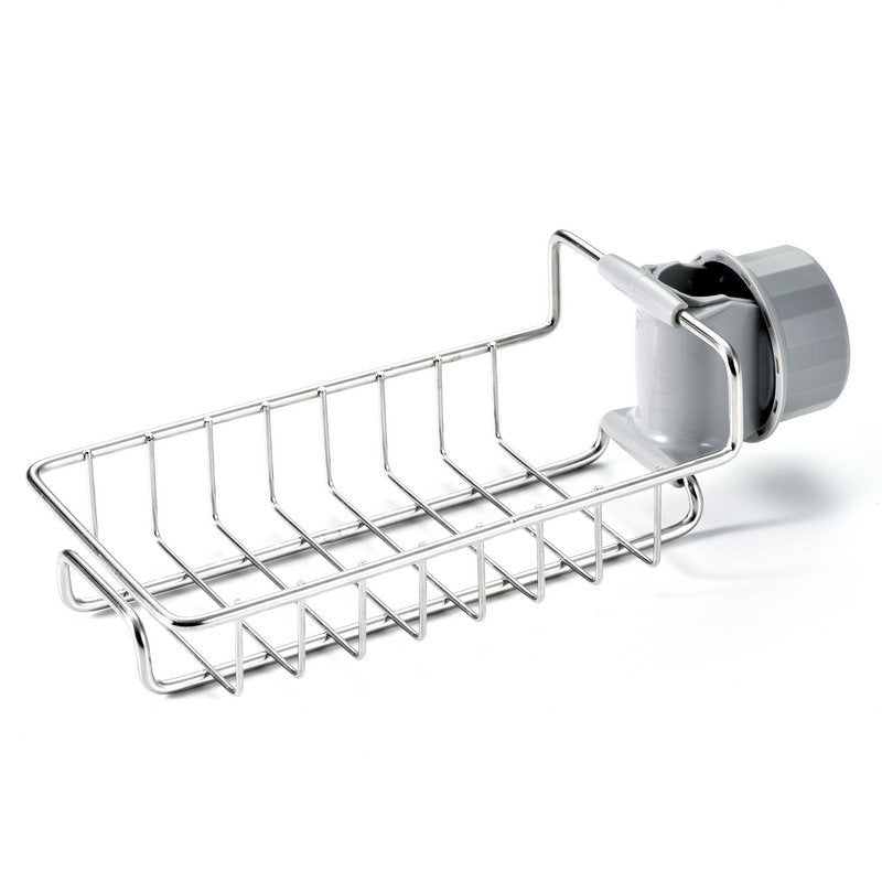 Adjustable Sink Drain Rack – Sponge Holder, Soap Drainer & Faucet Storage Organizer