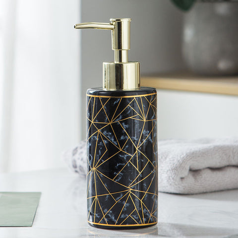 Marble Ceramic Lotion & Shampoo Dispenser – Luxury Bathroom Accessories Bottle