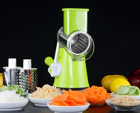 Manual Round Mandoline Slicer – Multifunctional Vegetable & Potato Cutter with Cheese Grater