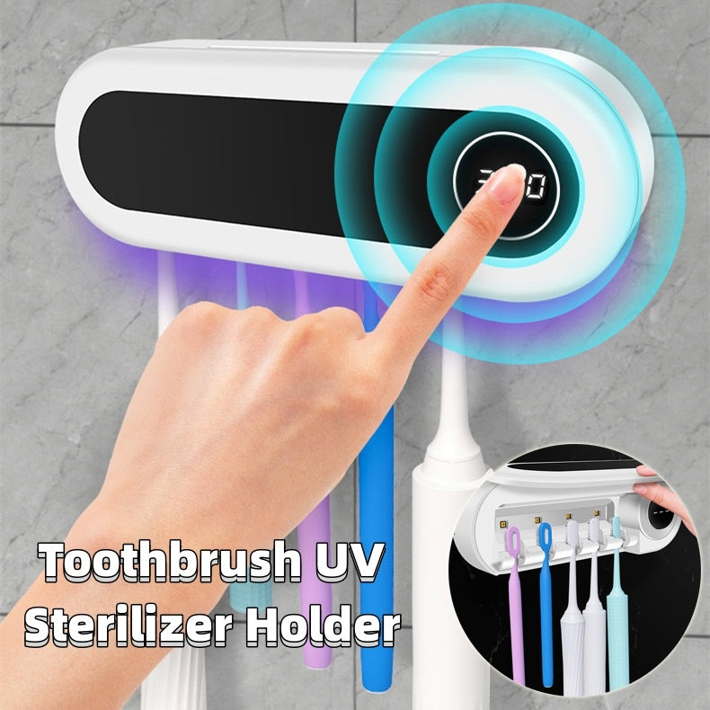 smart toothbrush holder with UV sterilizer