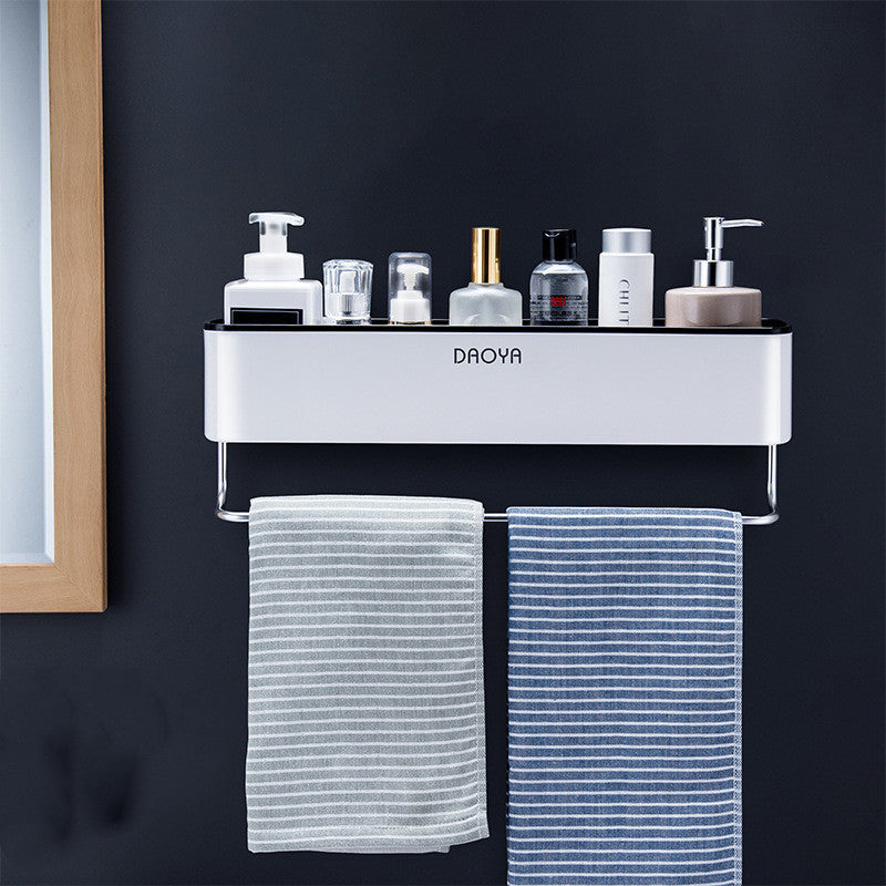 Wall Mounted Bathroom Shelf – Space Saving Storage Rack with Towel Holder & Organizer
