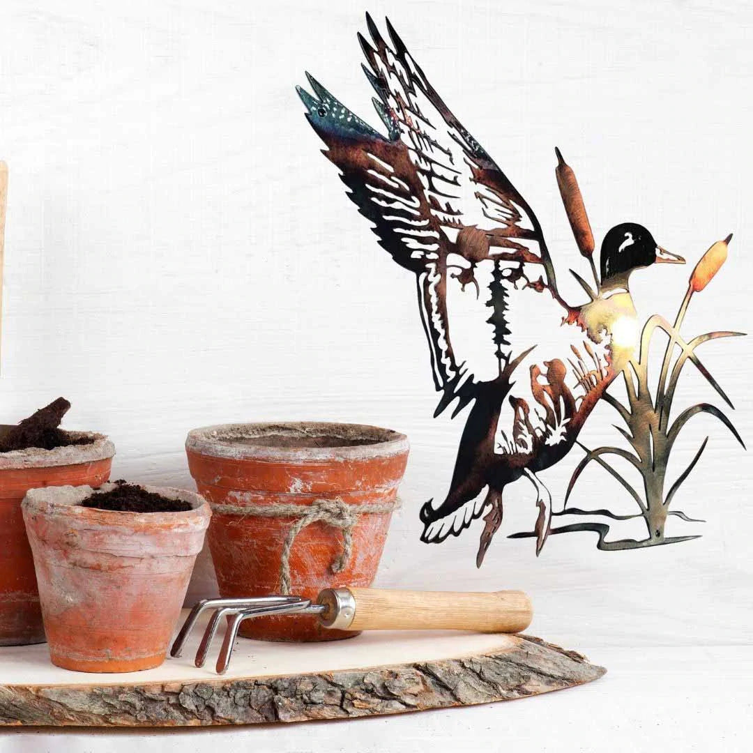 Mallard Alloy Wall Art – Modern Home Décor Metal Wall Sculpture