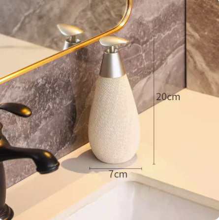 Ceramic Bathroom Lotion & Shower Gel Dispenser – Refillable Soap Bottle with Pump