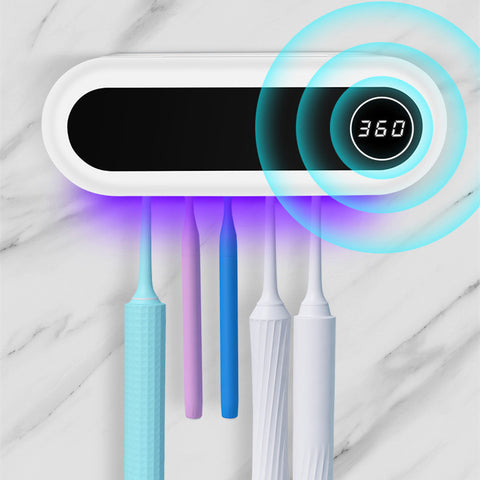 smart toothbrush holder with UV sterilizer