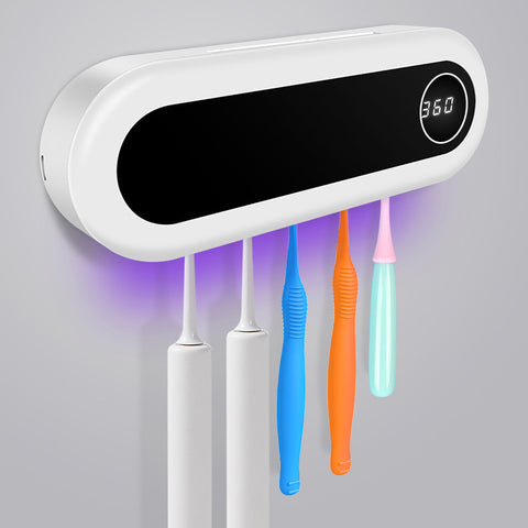 smart toothbrush holder with UV sterilizer