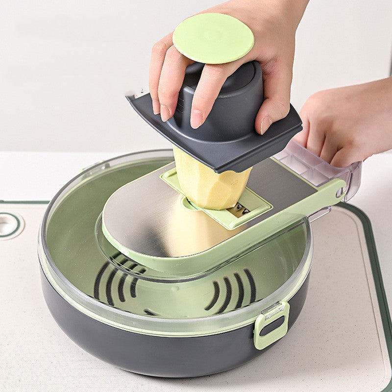 Multifunctional Vegetable Cutter & Shredder – 8-in-1 Kitchen Gadget with Slicer & Grater
