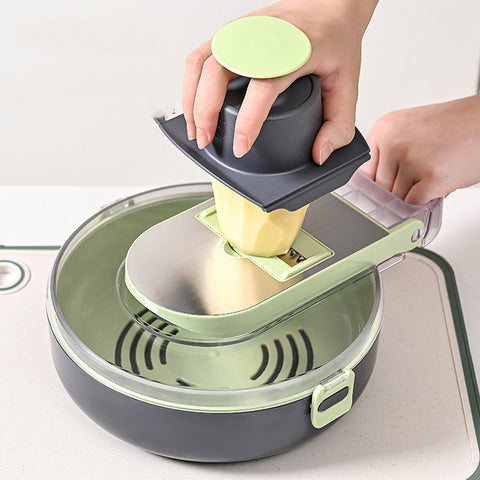 Multifunctional Vegetable Cutter & Shredder – 8-in-1 Kitchen Gadget with Slicer & Grater