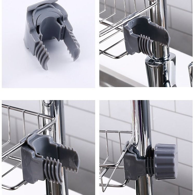 Adjustable Sink Drain Rack – Sponge Holder, Soap Drainer & Faucet Storage Organizer