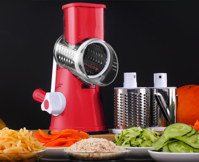 Manual Round Mandoline Slicer – Multifunctional Vegetable & Potato Cutter with Cheese Grater
