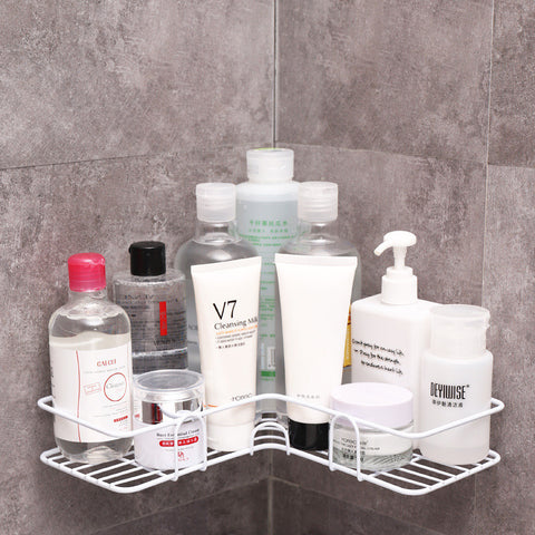 Corner Bathroom Shelf – Wrought Iron Shower Storage Rack & Kitchen Organizer