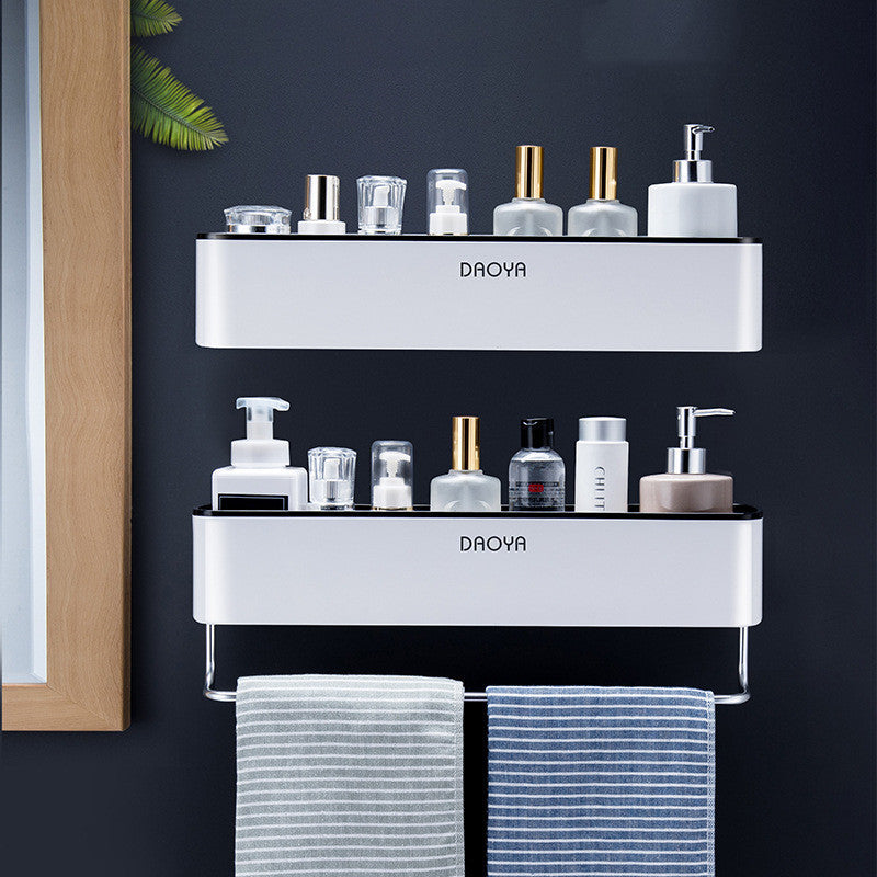 Wall Mounted Bathroom Shelf – Space Saving Storage Rack with Towel Holder & Organizer