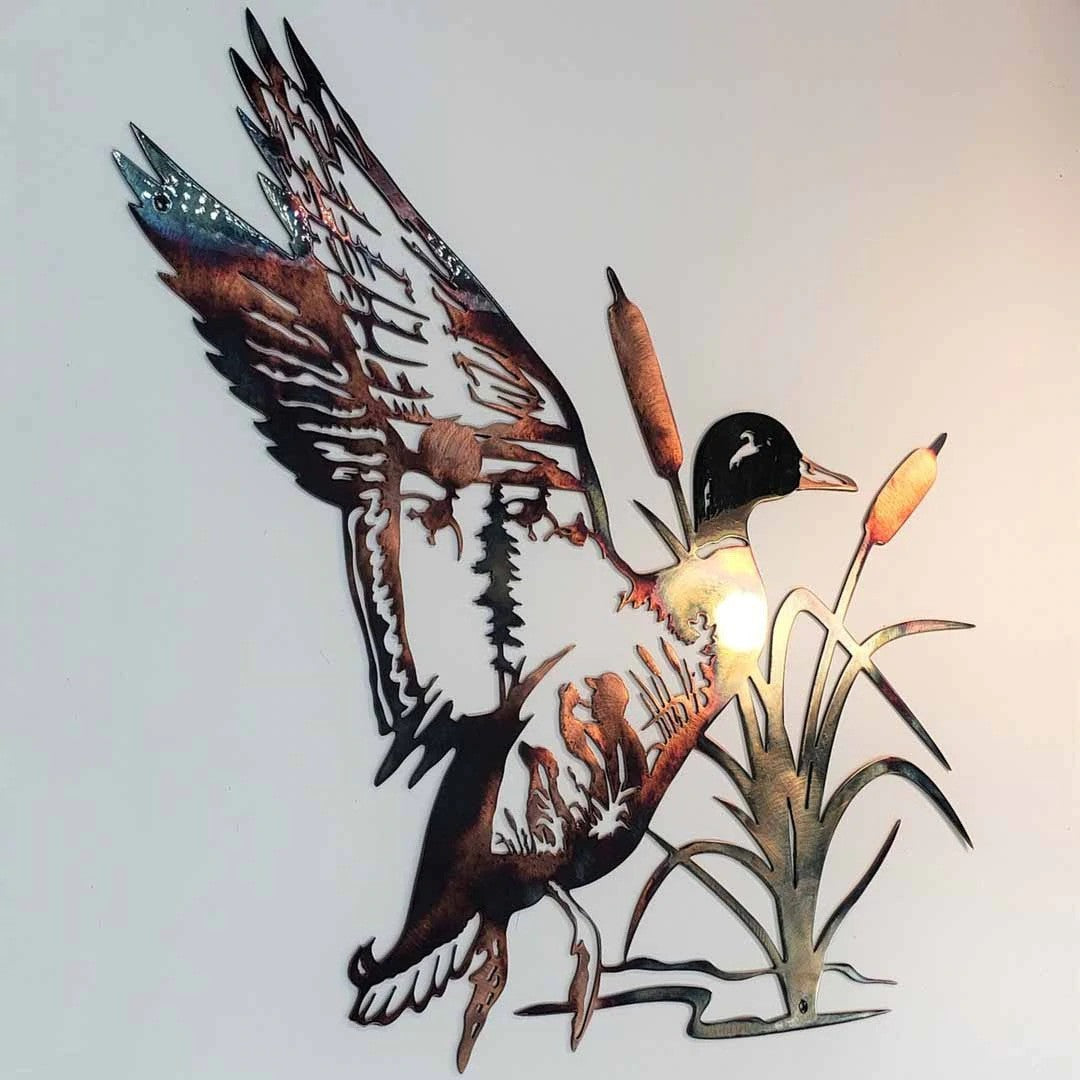 Mallard Alloy Wall Art – Modern Home Décor Metal Wall Sculpture