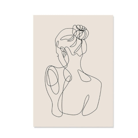 Boho Canvas Wall Art – Abstract Line Design Home Decor for Modern Living Spaces