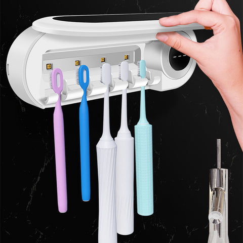 smart toothbrush holder with UV sterilizer