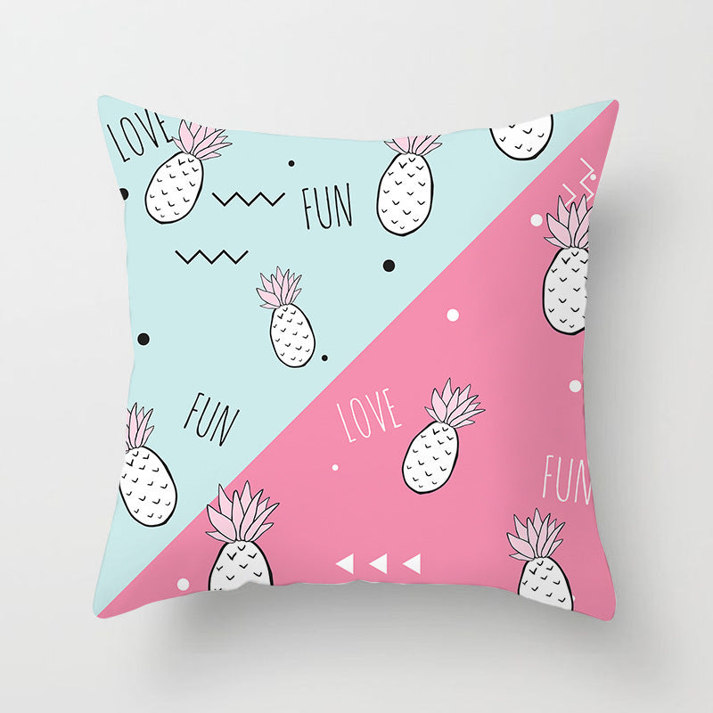 Fruit Print Sofa Cushion Cover – Decorative Throw Pillow Case for Home Decor