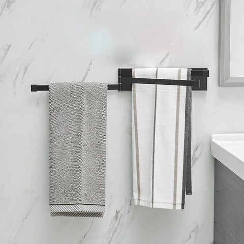 Nordic Style Non-Perforated Bathroom Towel Rack – Wall-Mounted Storage Holder