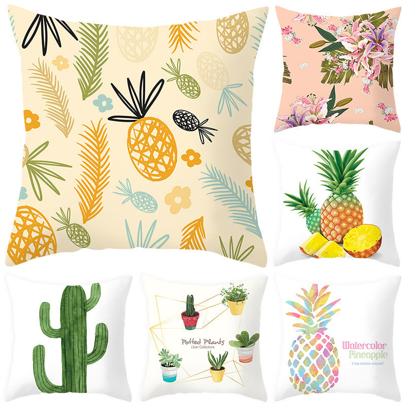 Fruit Print Sofa Cushion Cover – Decorative Throw Pillow Case for Home Decor