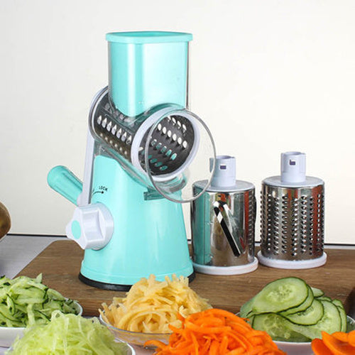 Manual Round Mandoline Slicer – Multifunctional Vegetable & Potato Cutter with Cheese Grater