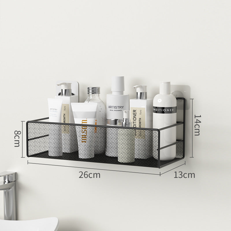 no-drill bathroom shelf