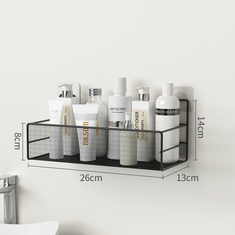 no-drill bathroom shelf
