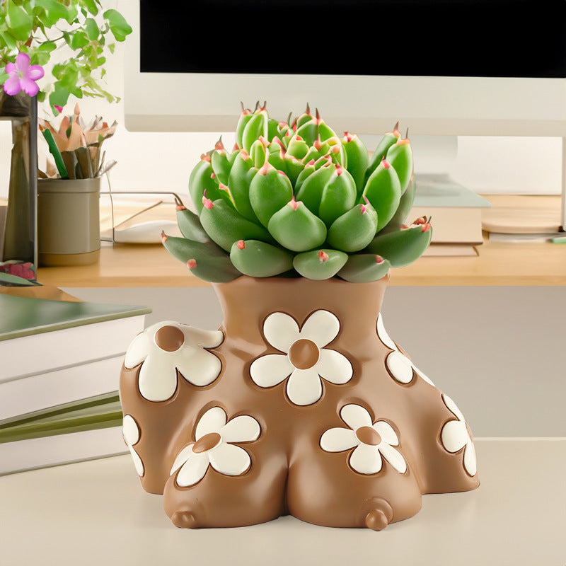 Creative Resin Body Art Flowerpot – Modern Home Decor Planter for Indoor & Outdoor Use