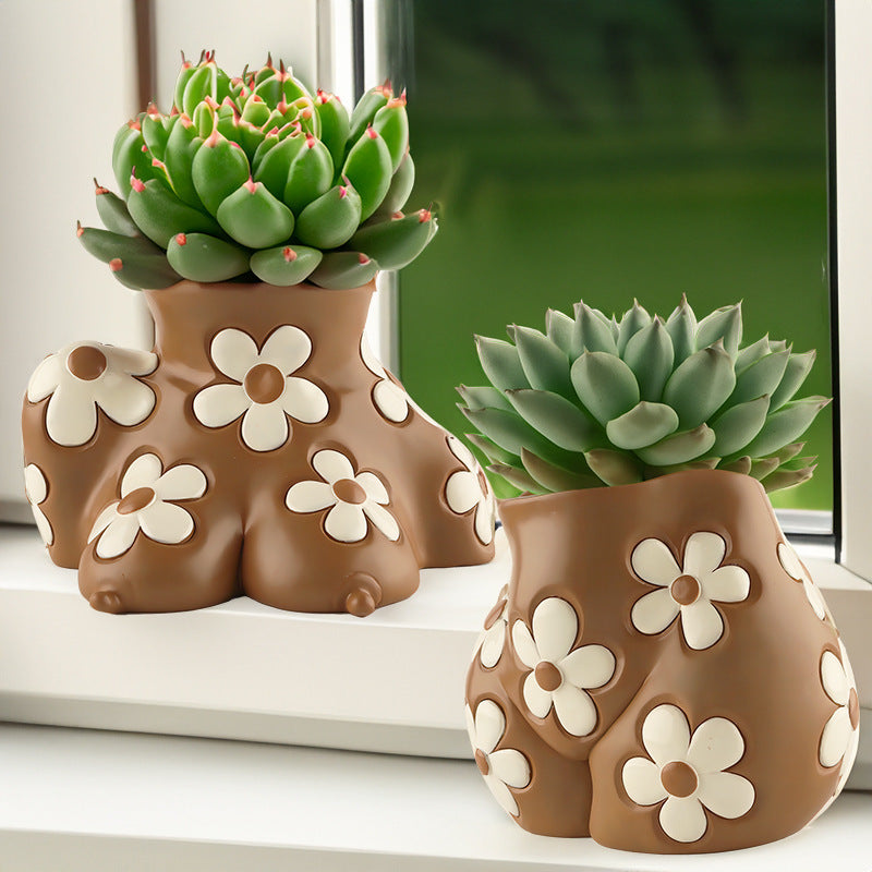 Creative Resin Body Art Flowerpot – Modern Home Decor Planter for Indoor & Outdoor Use